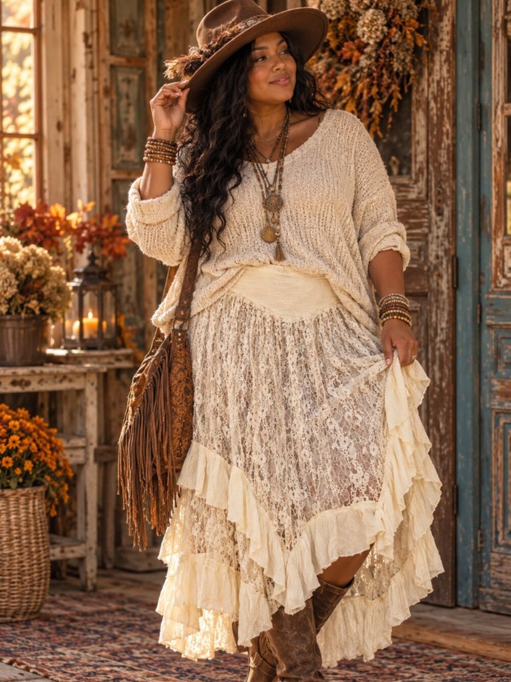 Pol Lace Maxi Skirt